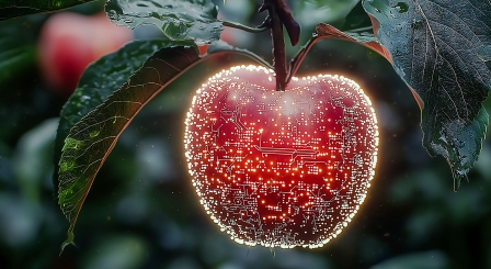 Digital drawing of an apple