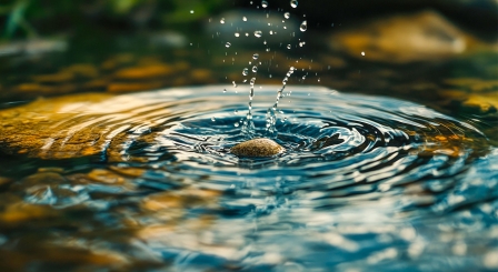 Stone thrown causing ripples