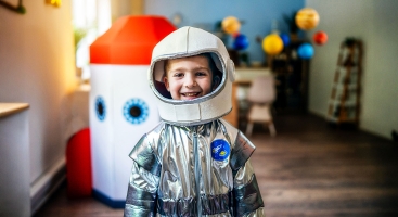 Young child as astronaut