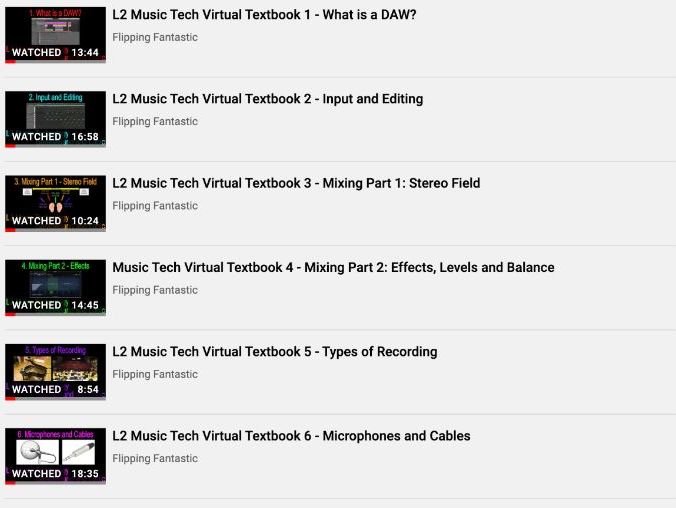 BTEC/VCERT Level 2 Music Technology Virtual Textbook