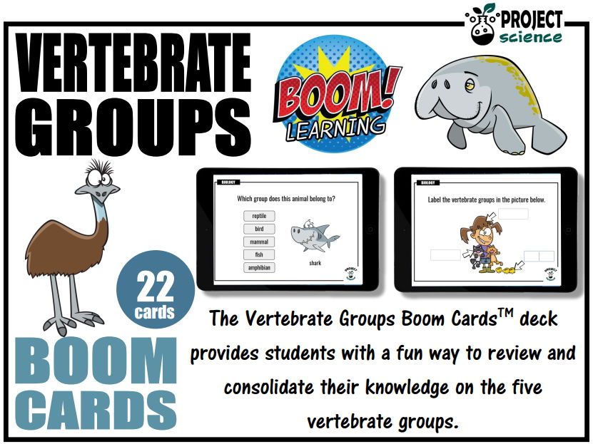 Vertebrate Groups Boom Cards™ - Distance Learning