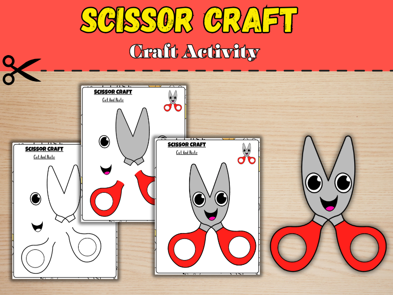 Scissor Craft | Cut and Paste Fine Motor Activity for Kids