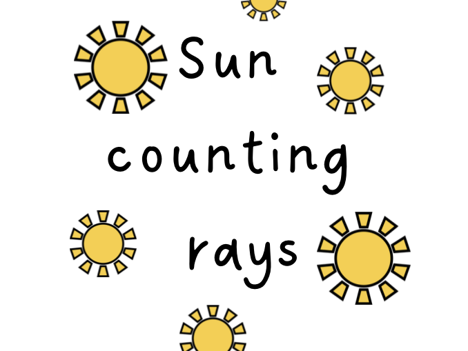 Sun Ray Counting Template 1-10